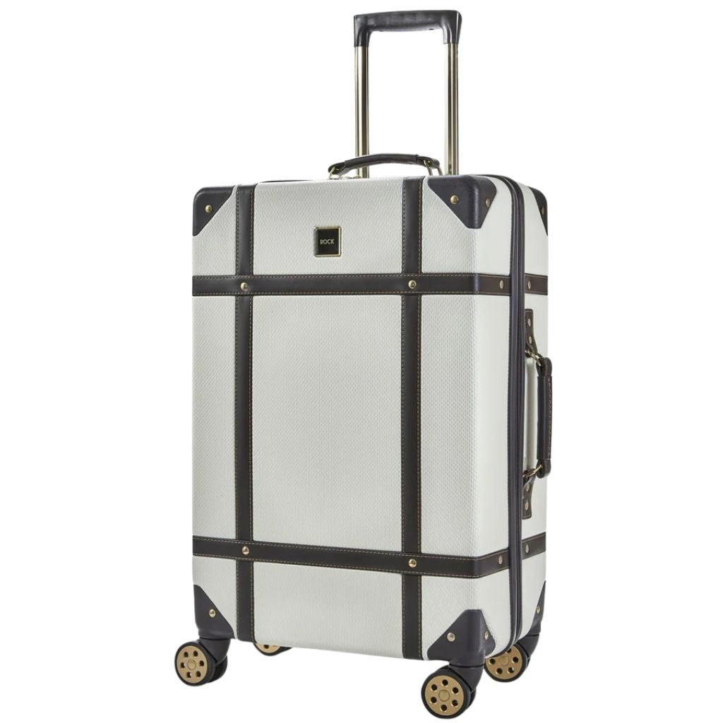 Rock Vintage 67cm Medium Hardsided Luggage - Cream - Love Luggage