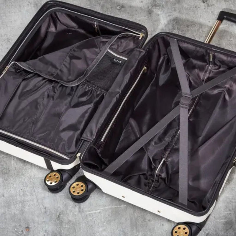 Rock Vintage 67cm Medium Hardsided Luggage - Cream - Love Luggage
