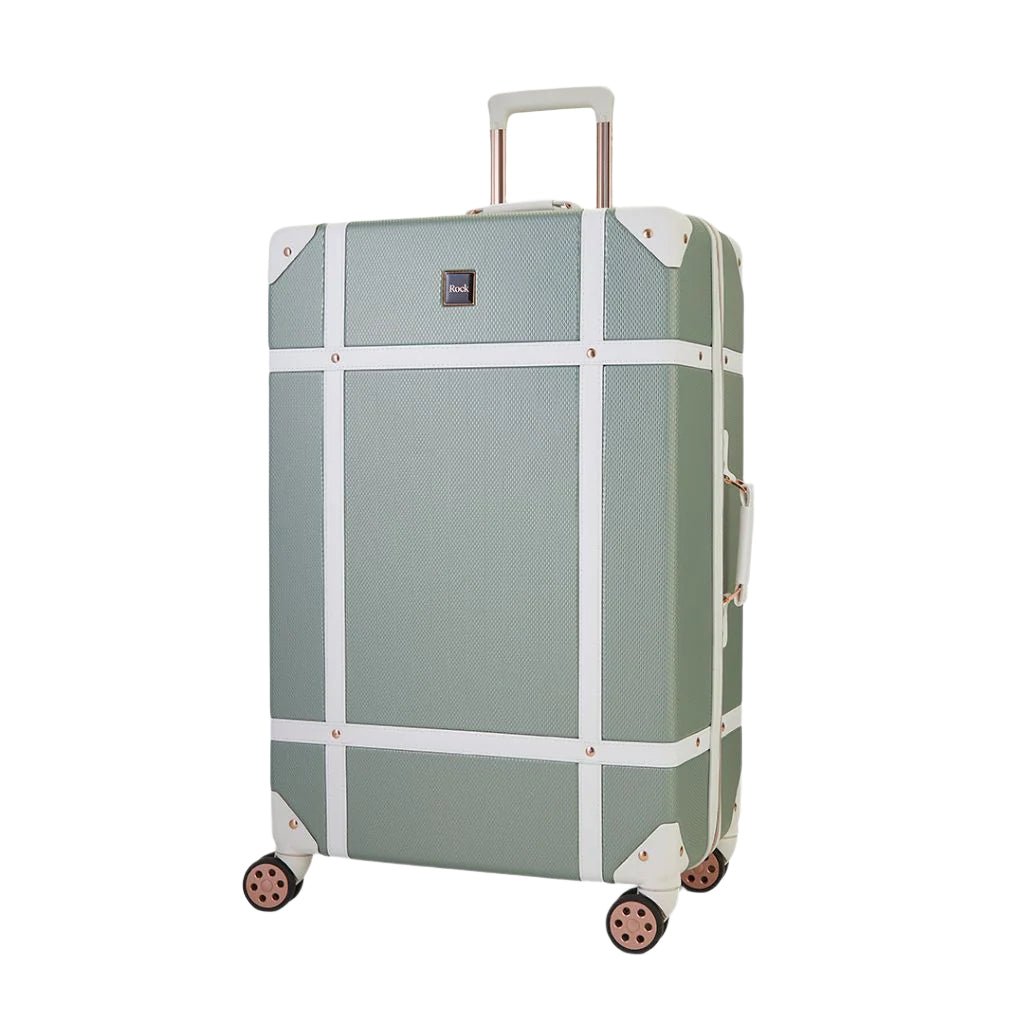 Rock Vintage 67cm Medium Hardsided Luggage - Sage Green - Love Luggage