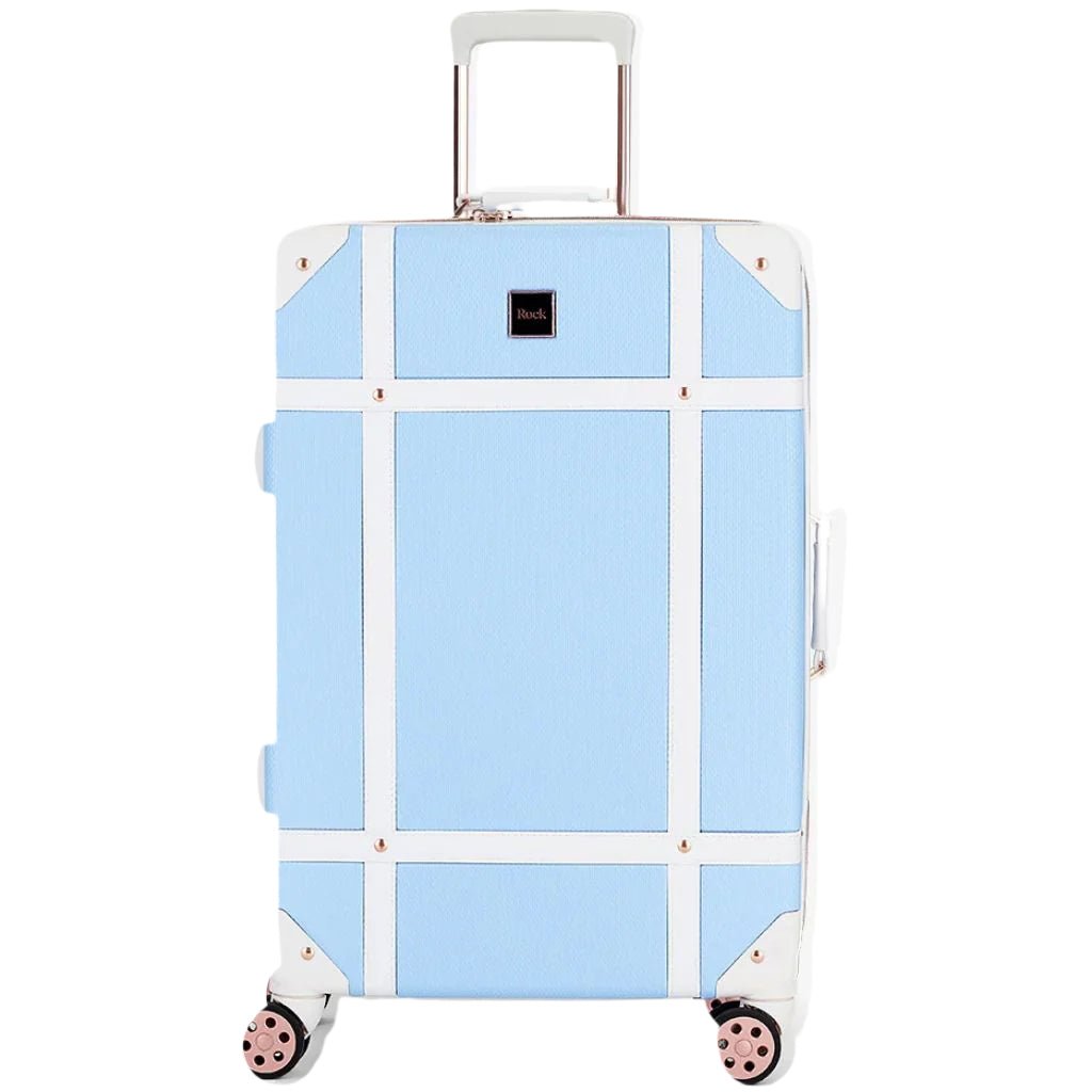 Rock Vintage 67cm Medium Hardsided Luggage - Sky Blue - Love Luggage