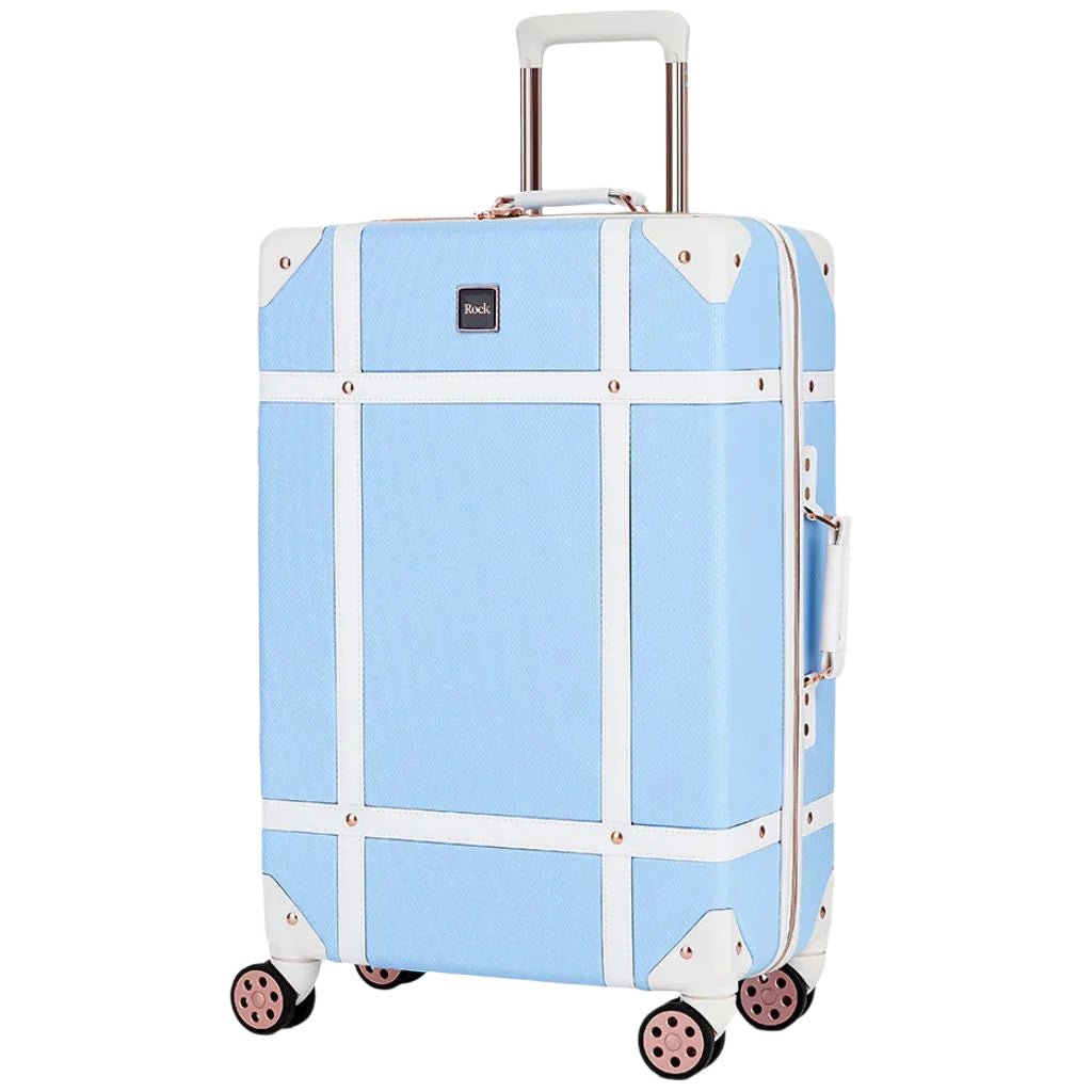 Rock Vintage 67cm Medium Hardsided Luggage - Sky Blue - Love Luggage