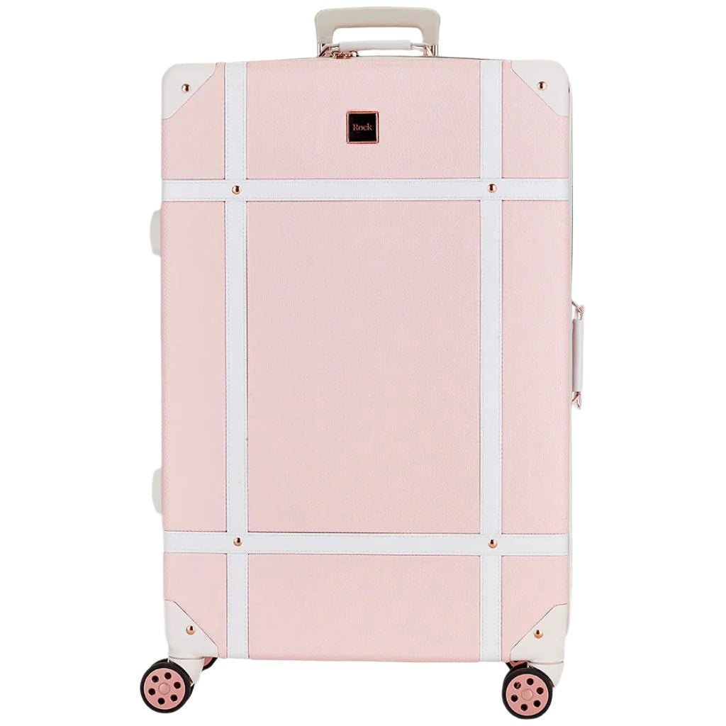 Rock Vintage 78cm Large Hardsided Luggage - Baby Pink - Love Luggage