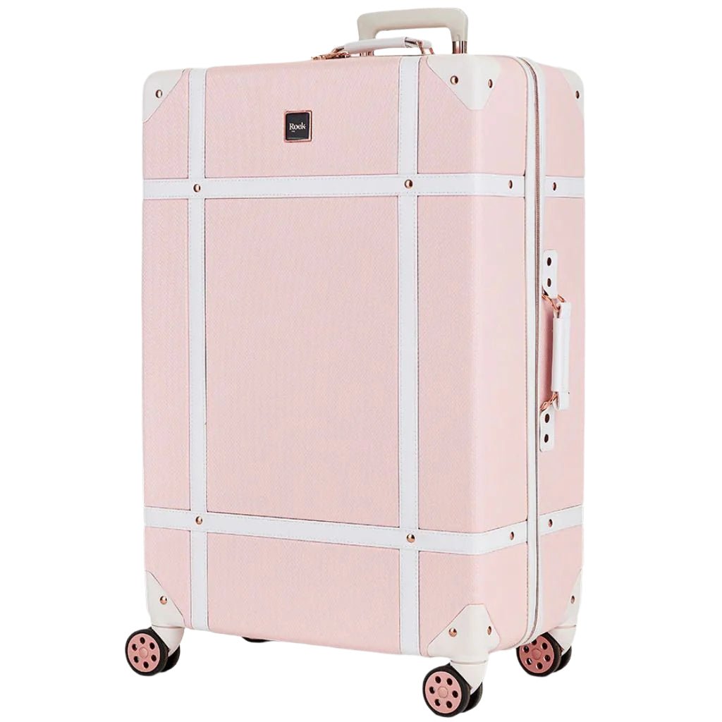 Rock Vintage 78cm Large Hardsided Luggage - Baby Pink - Love Luggage
