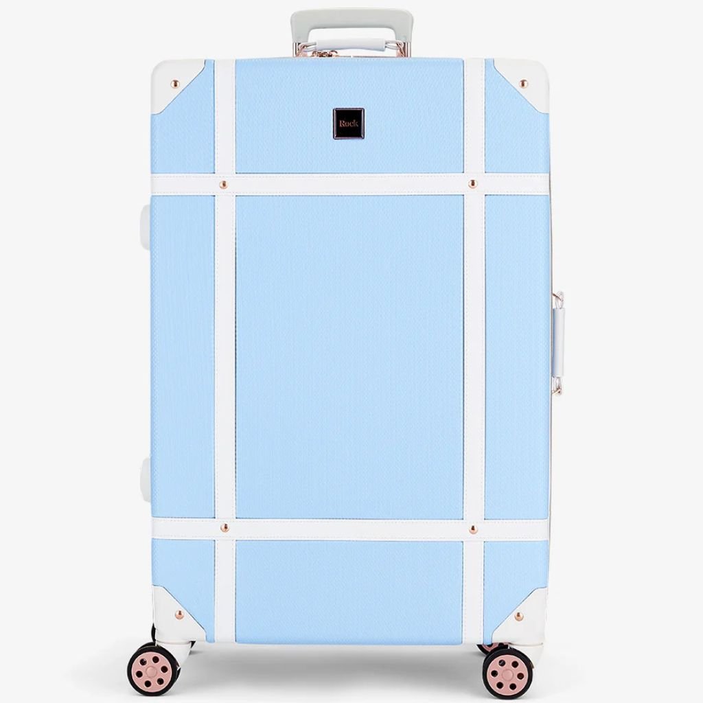Rock Vintage 78cm Large Hardsided Luggage - Sky Blue - Love Luggage