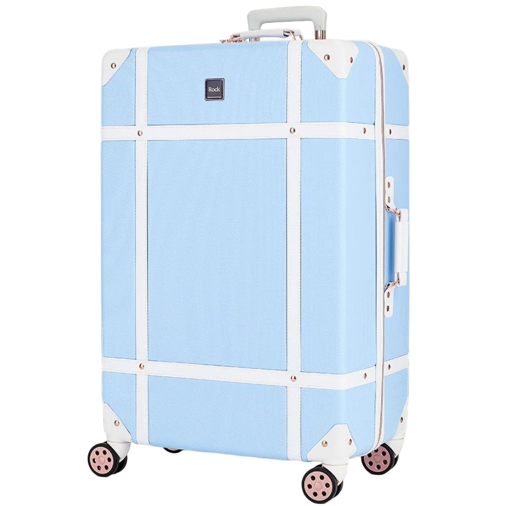 Rock Vintage 78cm Large Hardsided Luggage - Sky Blue - Love Luggage