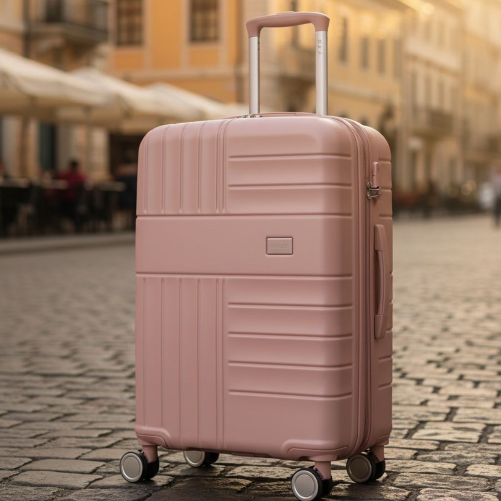 Rock Aspen Medium Hardsided Suitcase - Pink Rock Luggage