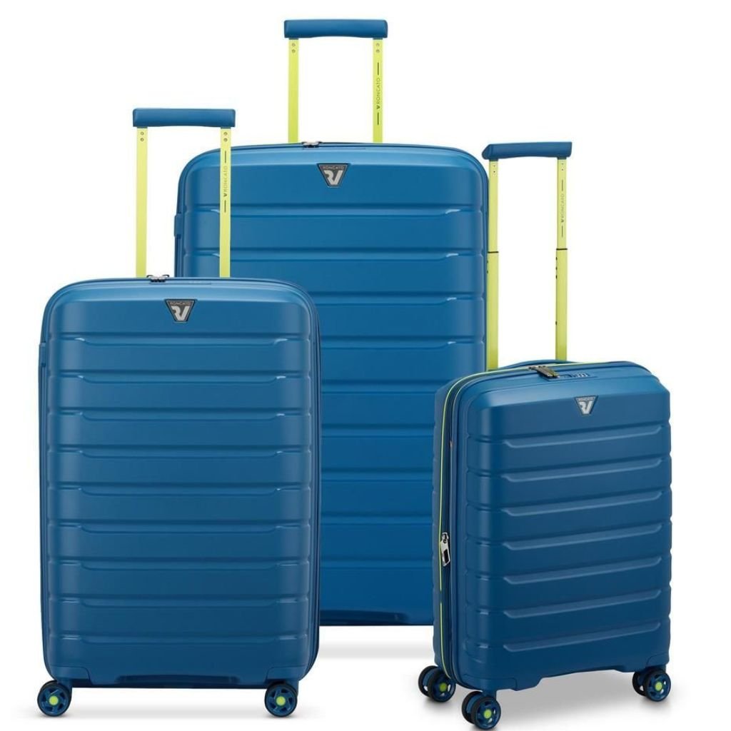 Roncato B Flying 3 Piece Lightweight EXP Spinner Luggage Set - Blue - Love Luggage