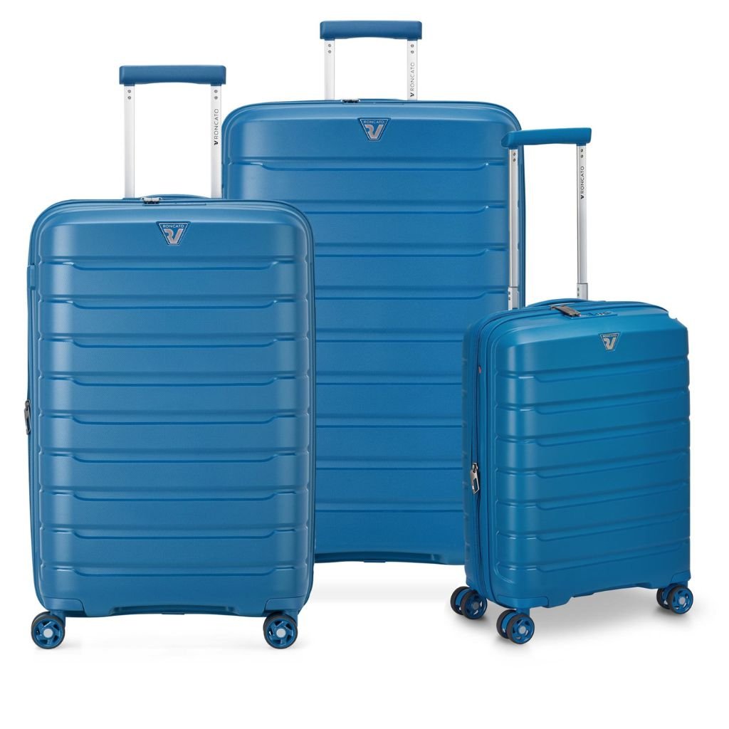 Roncato B Flying 3 Piece Lightweight EXP Spinner Luggage Set - Denim - Love Luggage