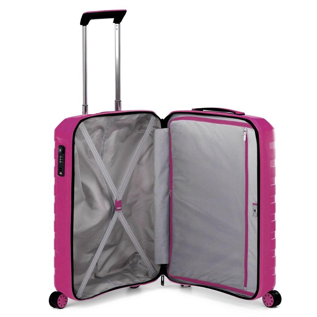 Roncato Box Sport 2.0 Carry On 55cm Lightweight 2.2Kg Suitcase - Magenta - Love Luggage
