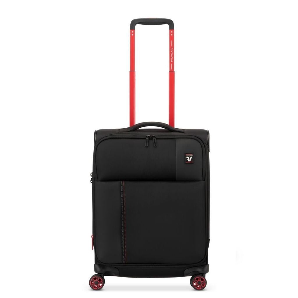 Roncato Move 55cm Carry On 2.3Kg Lightweight Luggage - Smoke Black - Love Luggage