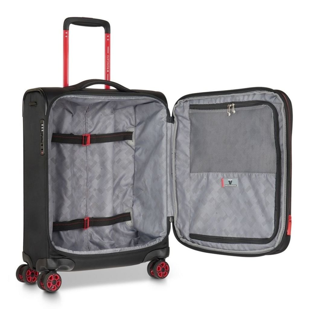 Roncato Move 55cm Carry On 2.3Kg Lightweight Luggage - Smoke Black - Love Luggage