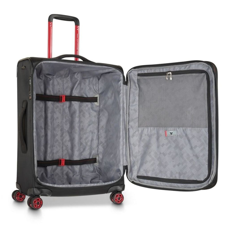 Roncato Move 64cm Medium 3.2Kg Lightweight Luggage - Smoke Black - Love Luggage