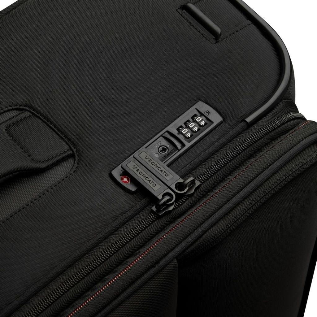 Roncato Move 77cm Large 3.8Kg Lightweight Luggage - Smoke Black - Love Luggage