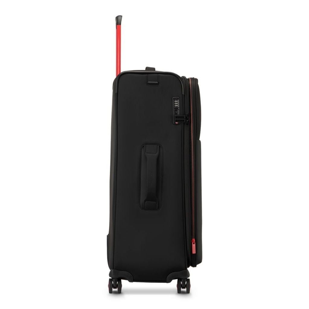 Roncato Move 77cm Large 3.8Kg Lightweight Luggage - Smoke Black - Love Luggage