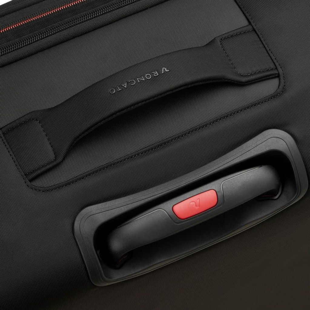 Roncato Move 77cm Large 3.8Kg Lightweight Luggage - Smoke Black - Love Luggage