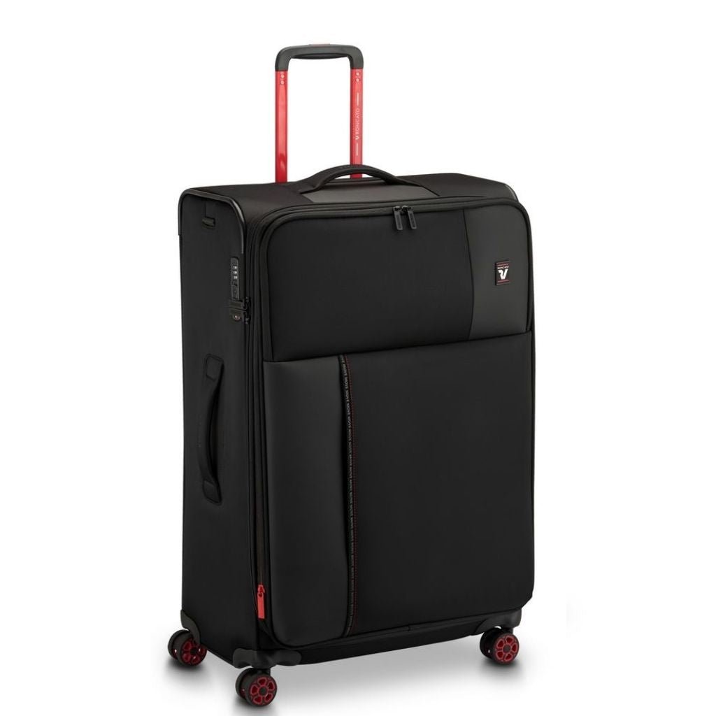 Roncato Move 77cm Large 3.8Kg Lightweight Luggage - Smoke Black - Love Luggage
