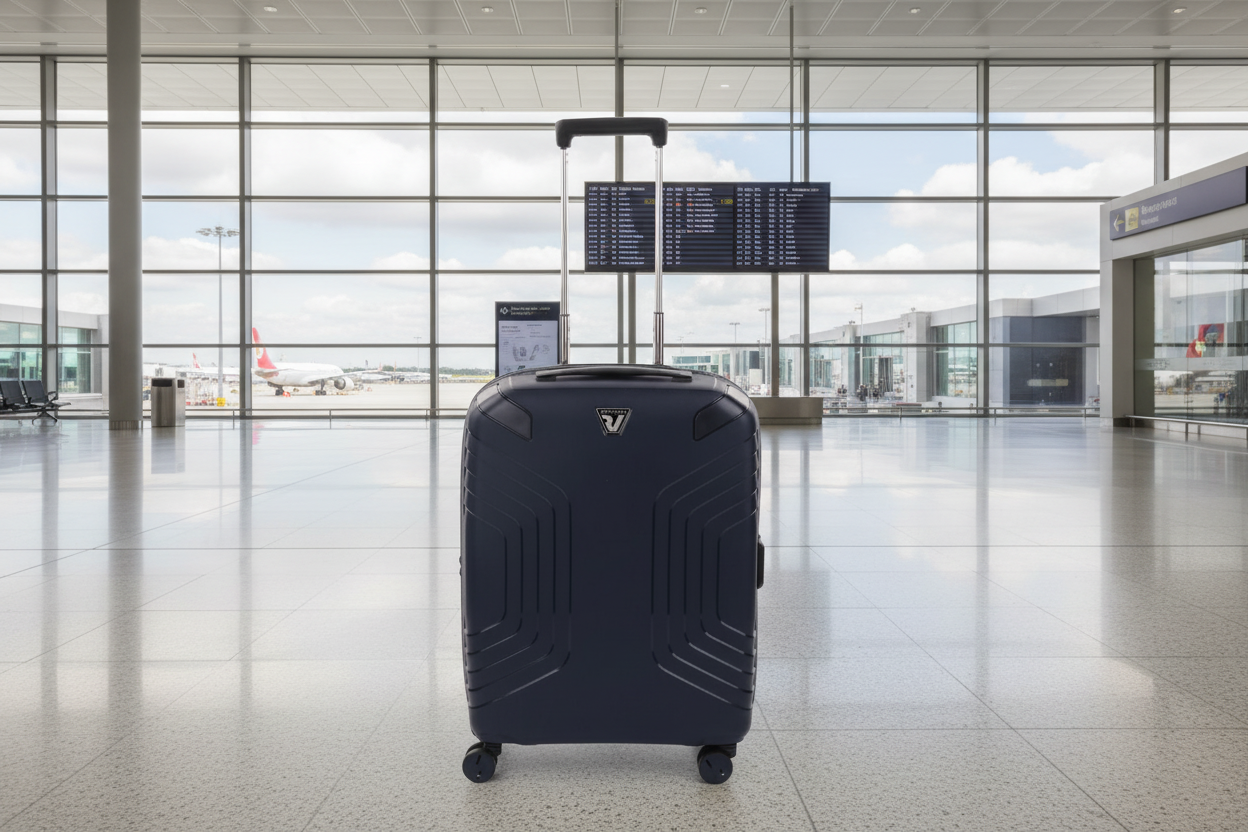 Roncato Ypsilon Carry On 55cm Hardsided Exp Spinner Suitcase Dark Blue - Love Luggage