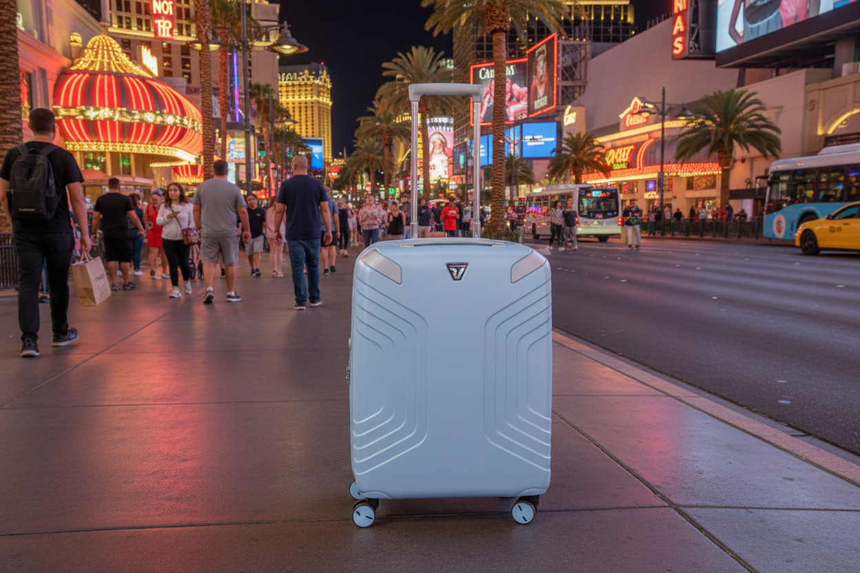 Roncato Ypsilon Carry On 55cm Hardsided EXP Spinner Suitcase Pale Blue - Love Luggage