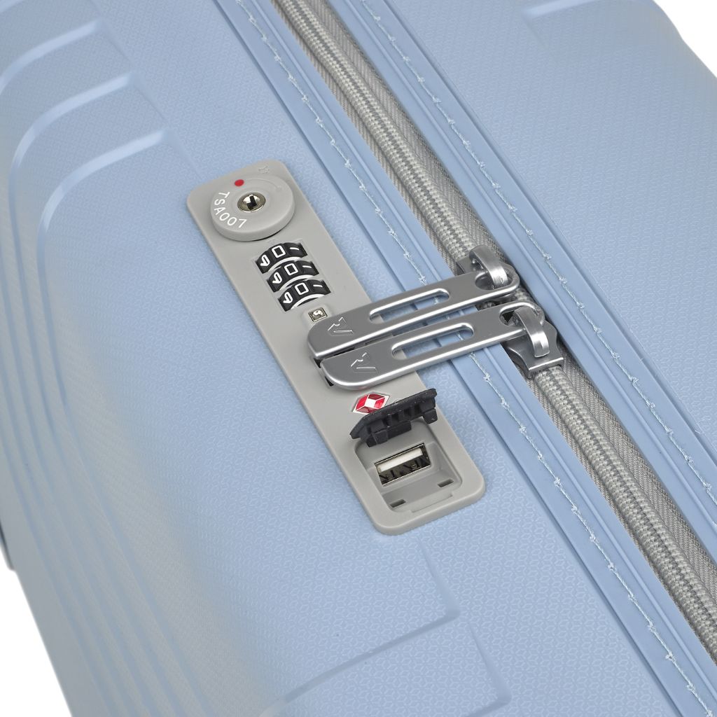 Roncato Ypsilon Carry On 55cm Hardsided EXP Spinner Suitcase Pale Blue - Love Luggage