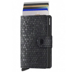 Secrid Miniwallet - Hexagon Leather Black - Love Luggage