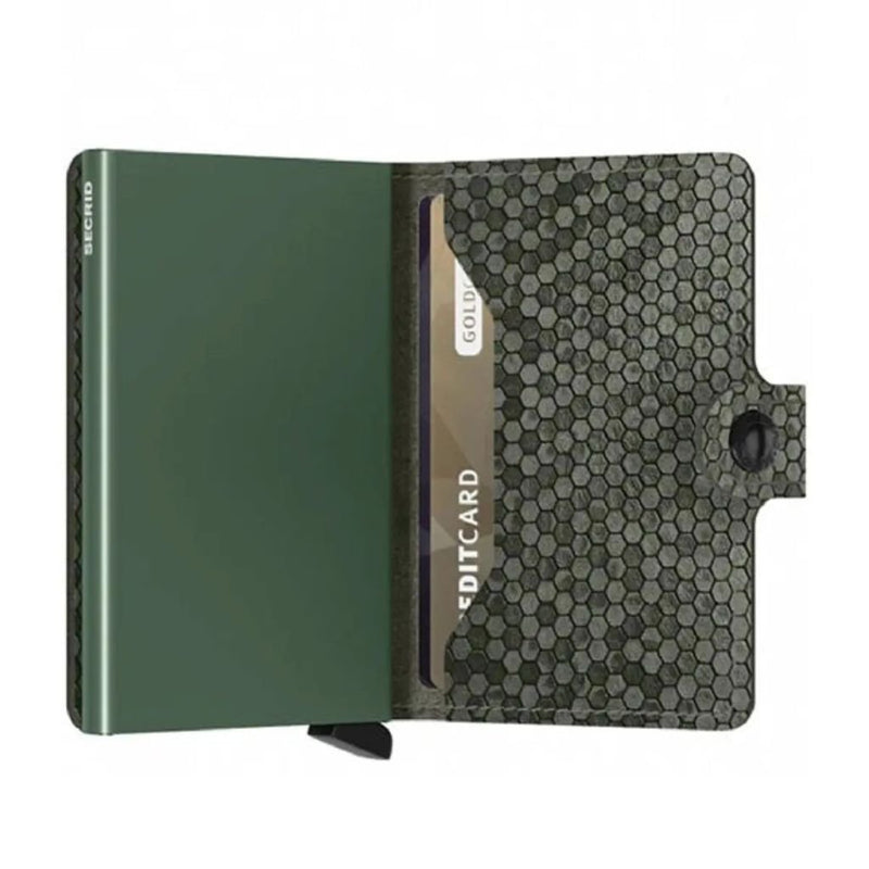 Secrid Miniwallet - Hexagon Leather Green - Love Luggage