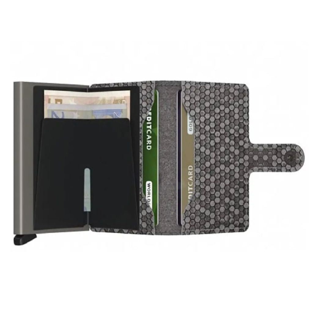 Secrid Miniwallet - Hexagon Leather Grey - Love Luggage