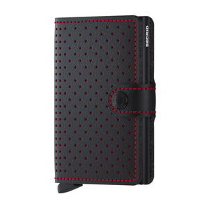 Secrid Miniwallet - Perforated Black - Red - Love Luggage