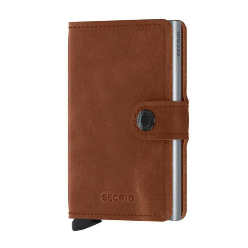 Secrid Miniwallet - Vintage Cognac - Silver - Love Luggage