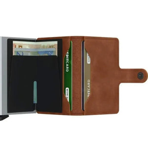 Secrid Miniwallet - Vintage Cognac - Silver - Love Luggage