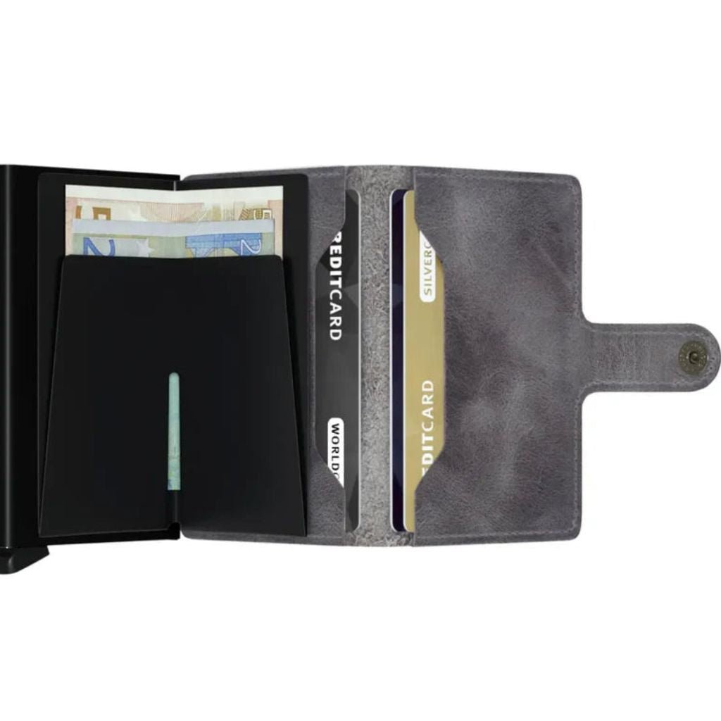 Secrid Miniwallet - Vintage Grey - Black - Love Luggage