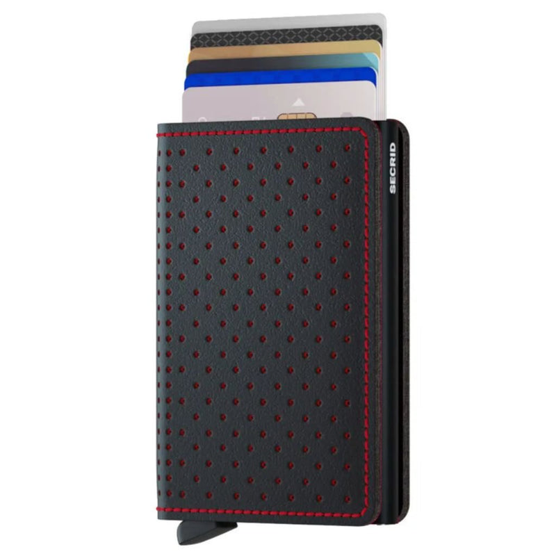 Secrid Slimwallet Perforated Black - Red - Love Luggage