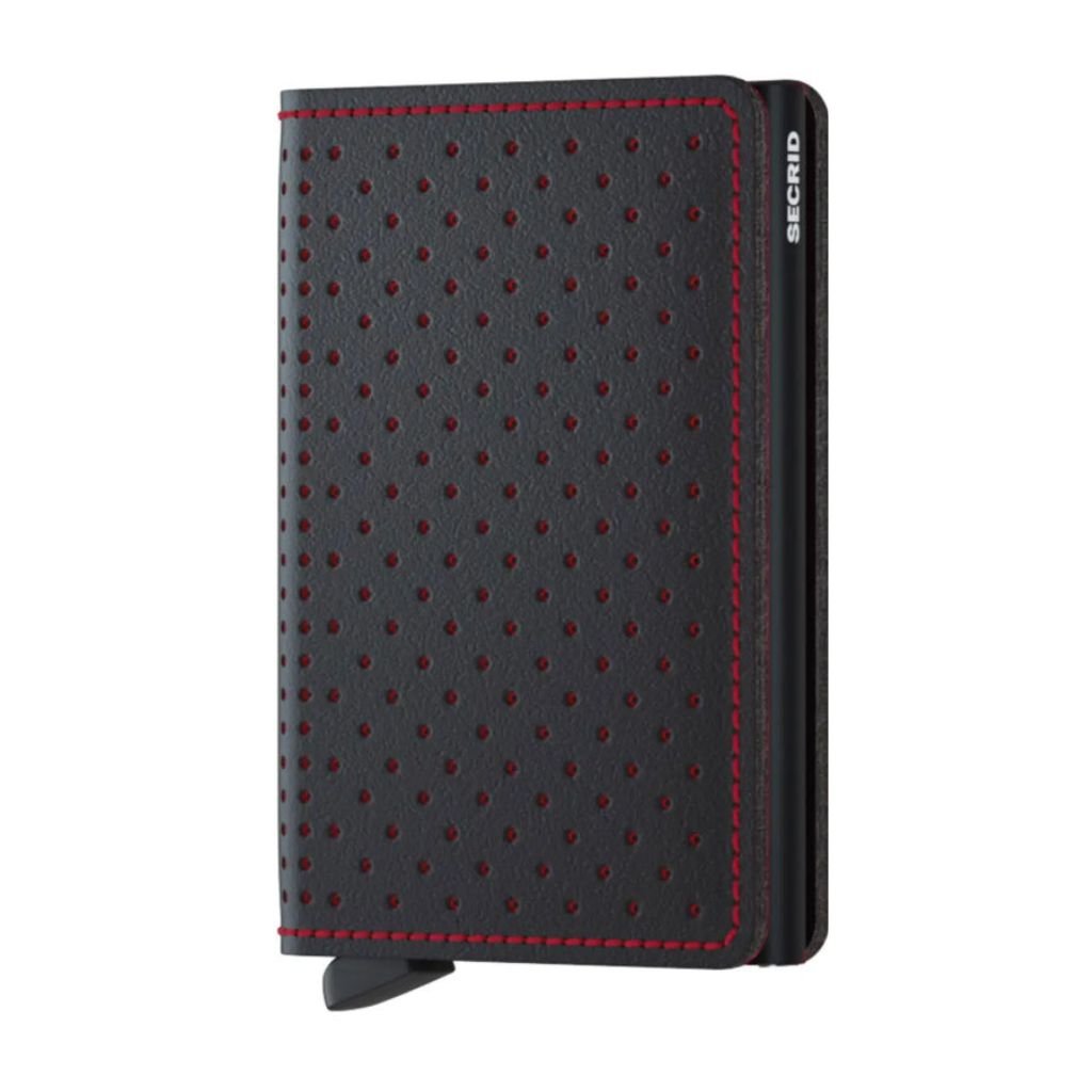 Secrid Slimwallet Perforated Black - Red - Love Luggage