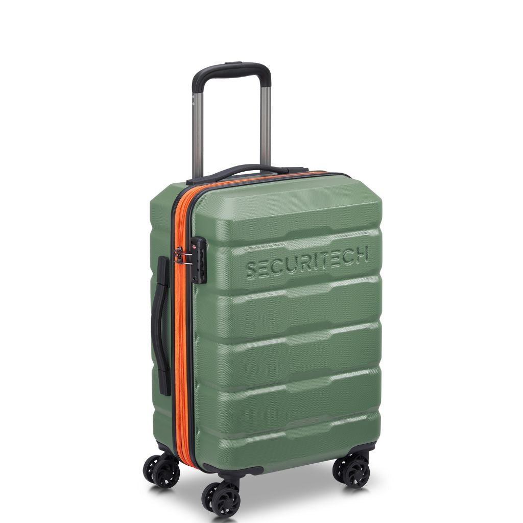Securitech By Delsey Citadel 54cm Cabin Exp Hardsided Luggage - Green - Love Luggage