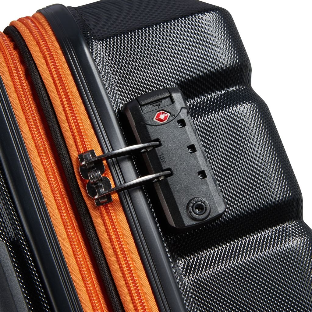 Securitech By Delsey Citadel 65cm Medium Exp Hardsided Luggage - Black - Love Luggage