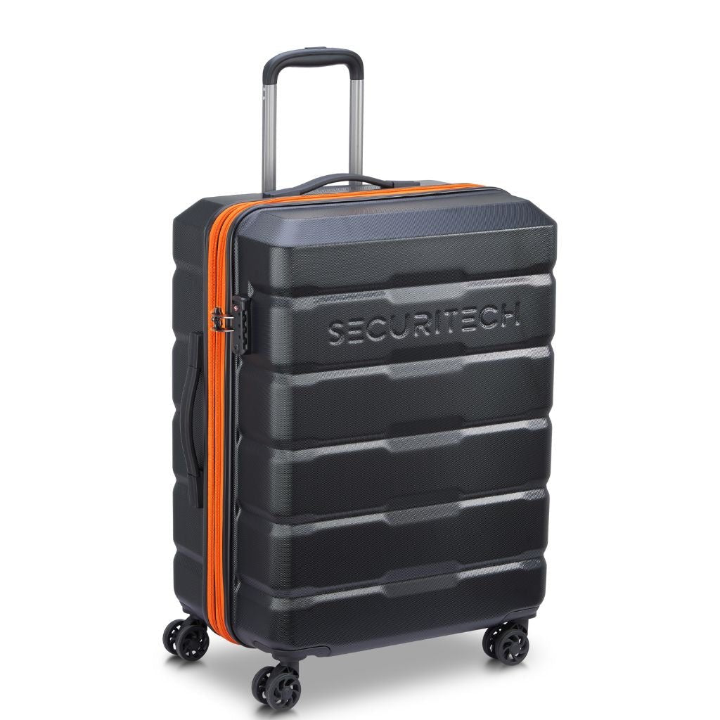 Securitech By Delsey Citadel 65cm Medium Exp Hardsided Luggage - Black - Love Luggage