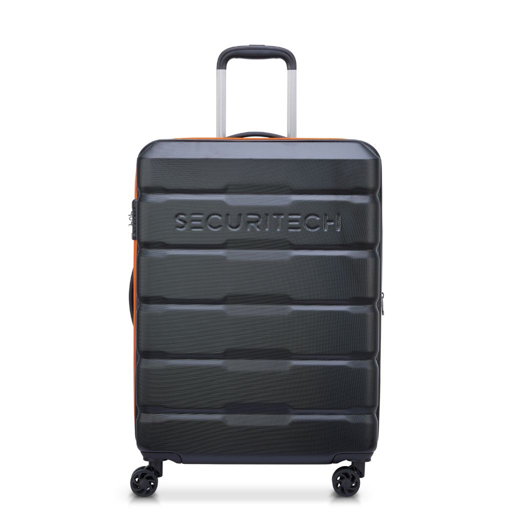 Securitech By Delsey Citadel 65cm Medium Exp Hardsided Luggage - Black - Love Luggage