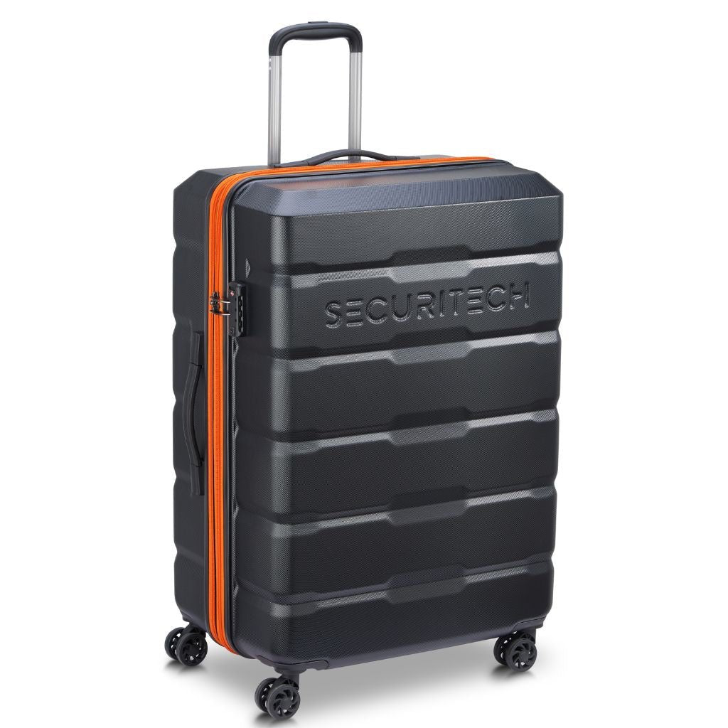 Securitech By Delsey Citadel 75cm Large Exp Hardsided Luggage - Black - Love Luggage