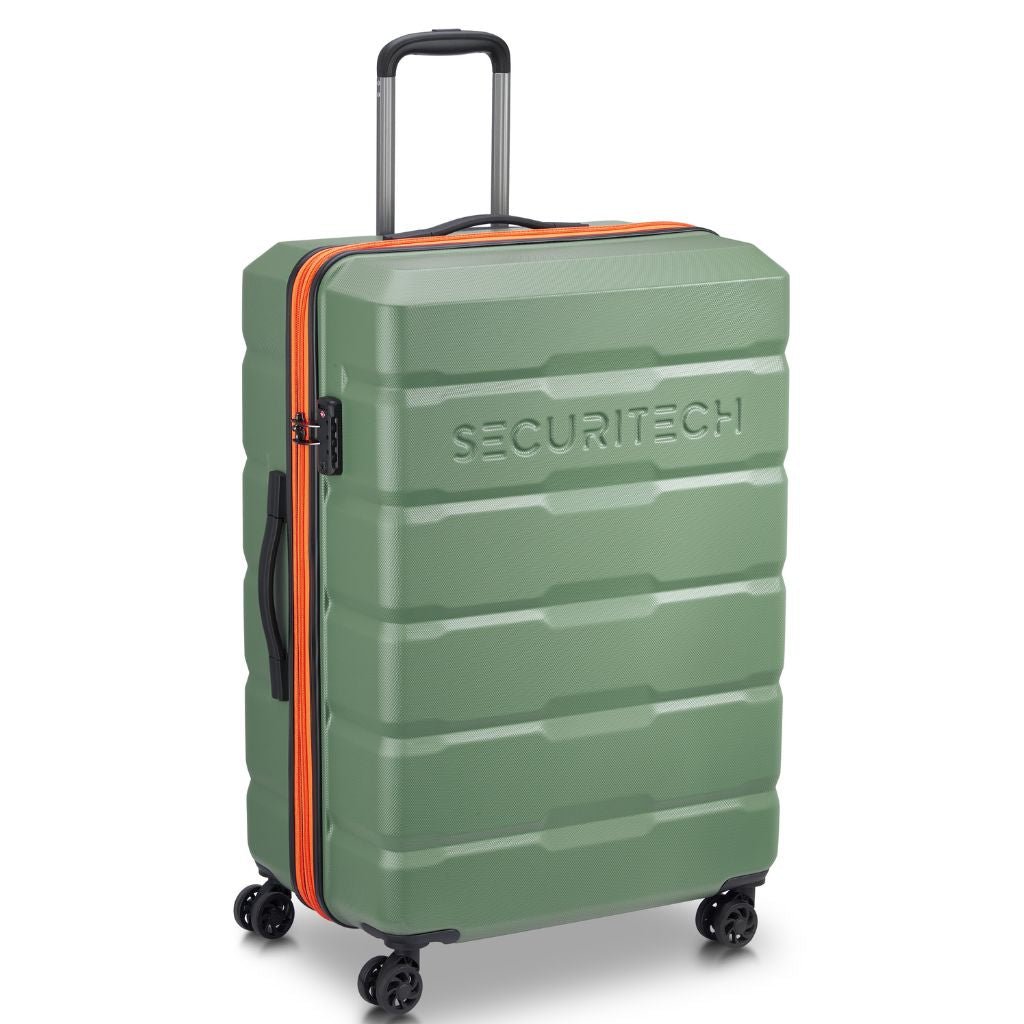 Securitech By Delsey Citadel 75cm Large Exp Hardsided Luggage - Green - Love Luggage