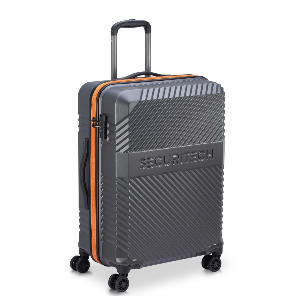 Securitech By Delsey Patrol 65.5cm Medium Exp Hardsided Luggage - Grey - Love Luggage