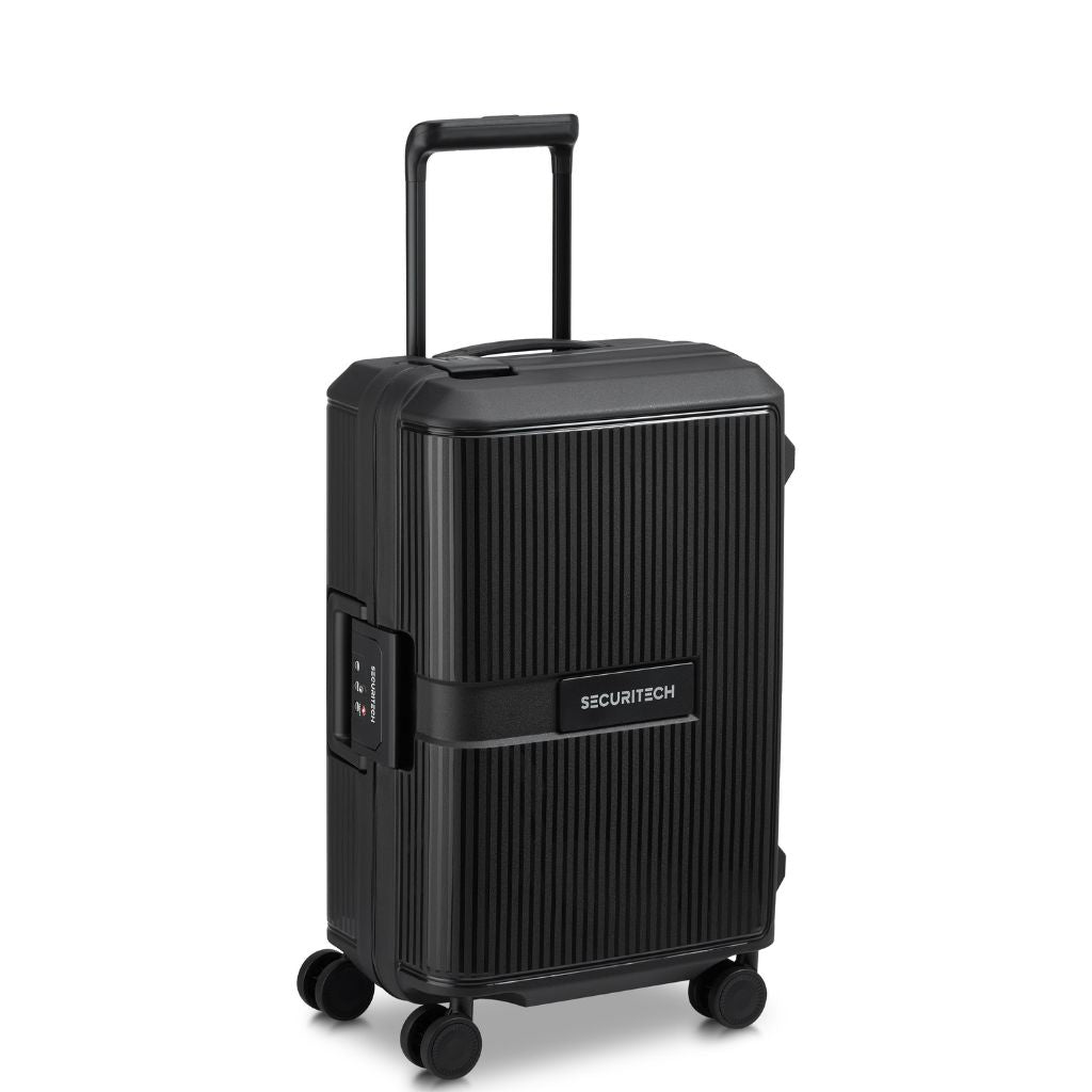 Securitech By Delsey Stone 55cm Carry On Hardsided Luggage Black - Love Luggage