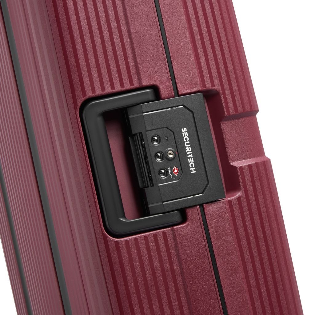 Securitech By Delsey Stone 55cm Carry On Hardsided Luggage Burgundy - Love Luggage