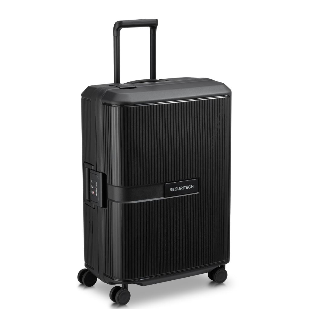 Securitech By Delsey Stone 66cm Medium Hardsided Luggage Black - Love Luggage