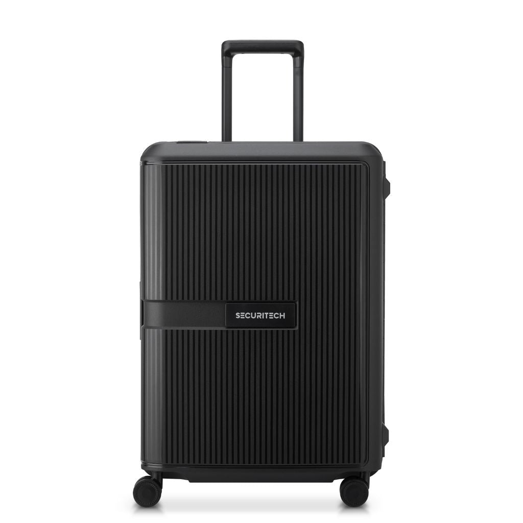 Securitech By Delsey Stone 66cm Medium Hardsided Luggage Black - Love Luggage