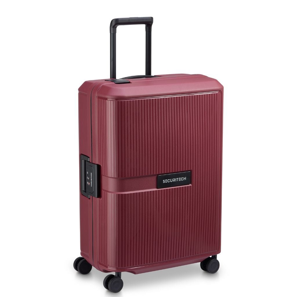 Securitech By Delsey Stone 66cm Medium Hardsided Luggage Burgundy - Love Luggage