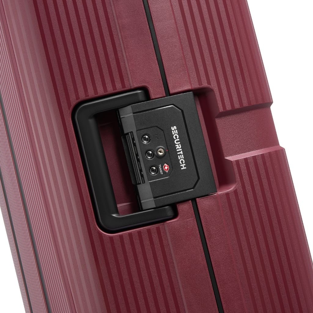 Securitech By Delsey Stone 66cm Medium Hardsided Luggage Burgundy - Love Luggage