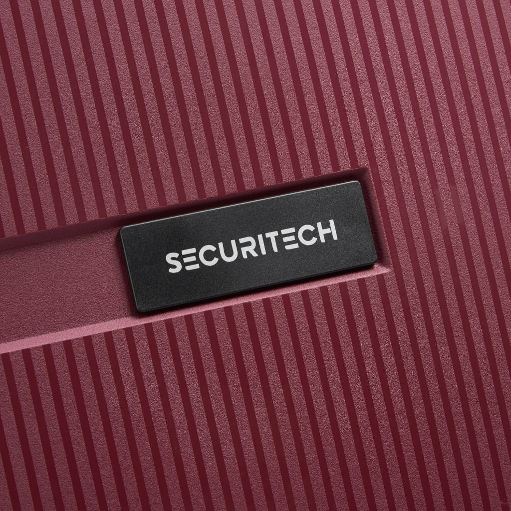 Securitech By Delsey Stone 66cm Medium Hardsided Luggage Burgundy - Love Luggage