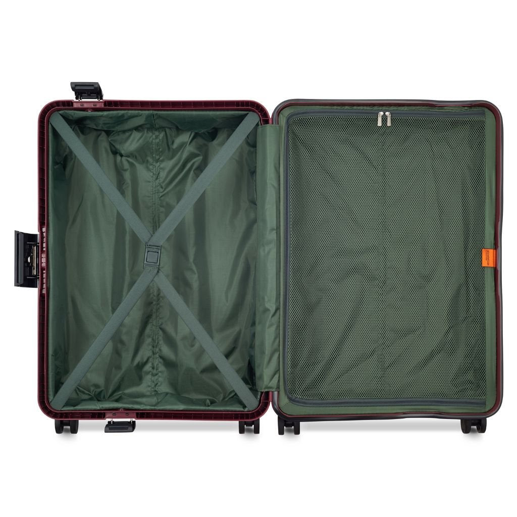 Securitech By Delsey Stone 66cm Medium Hardsided Luggage Burgundy - Love Luggage