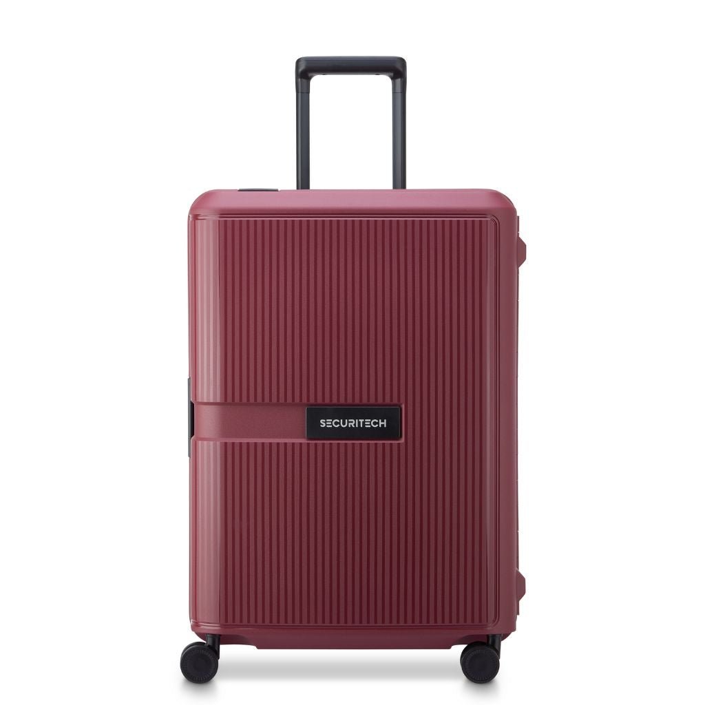 Securitech By Delsey Stone 66cm Medium Hardsided Luggage Burgundy - Love Luggage