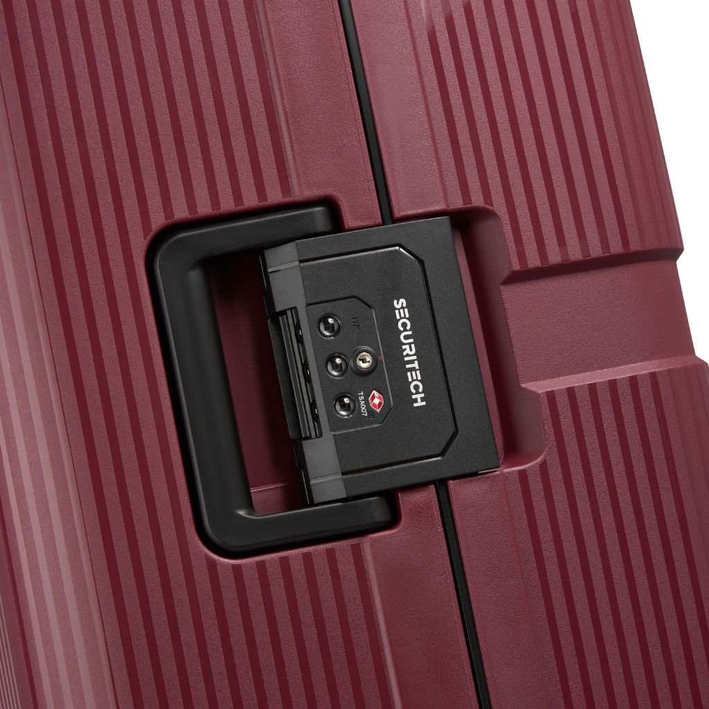 Securitech By Delsey Stone 76cm Large Hardsided Luggage Burgundy - Love Luggage