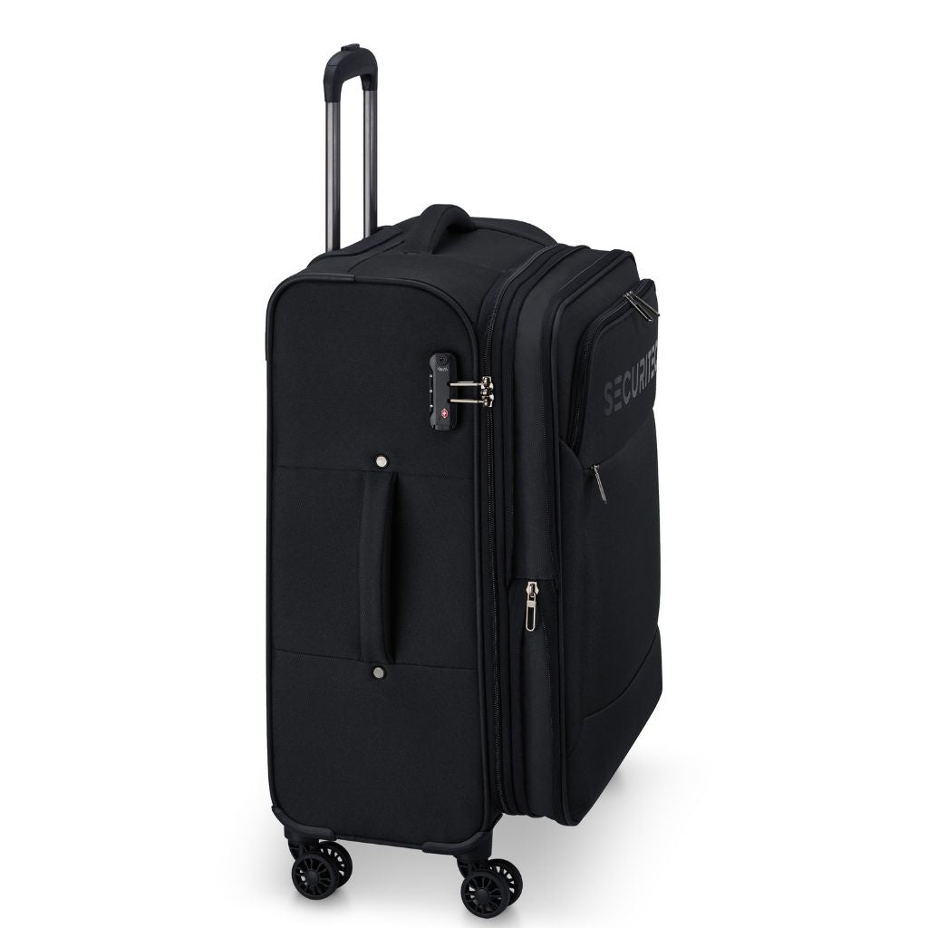 Securitech By Delsey Vanguard 55cm Cabin Exp Softsided Luggage - Black - Love Luggage